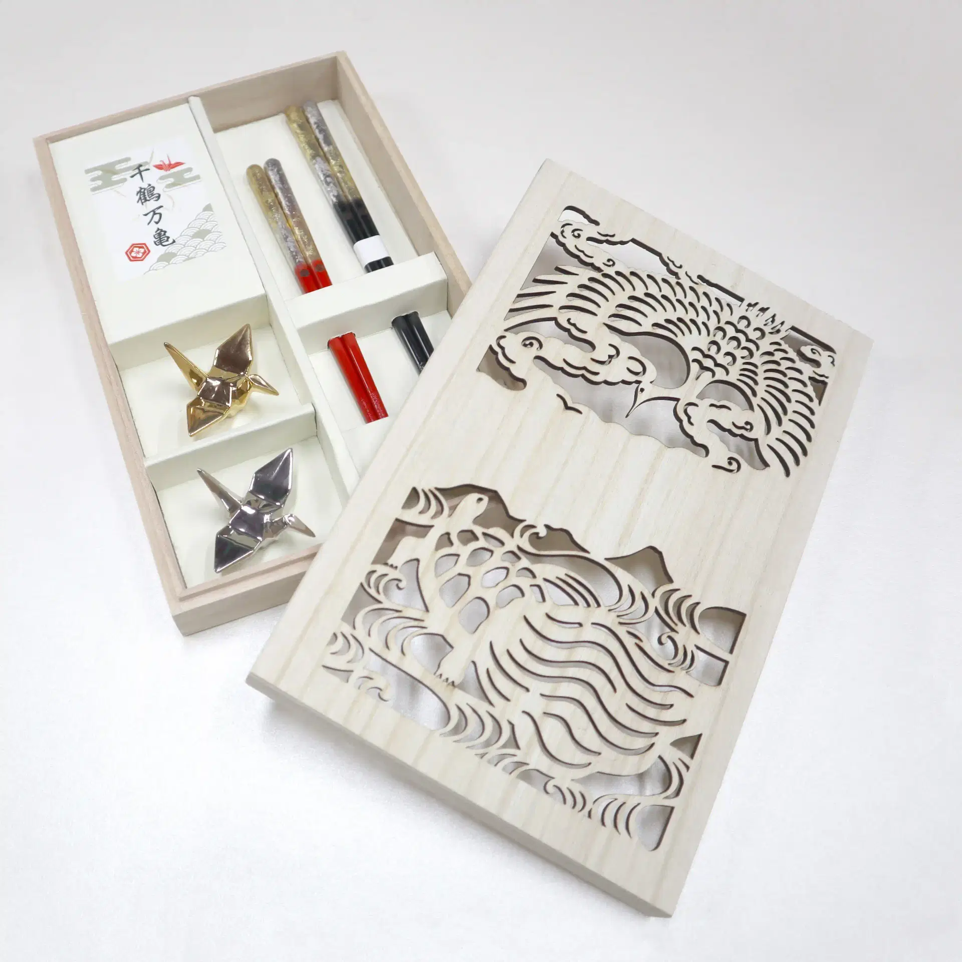 HH-1012A 千鶴万亀 箸箸置揃 金銀