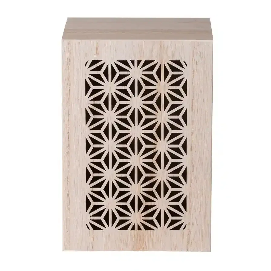 麻の葉 飾り木箱 透かし彫り